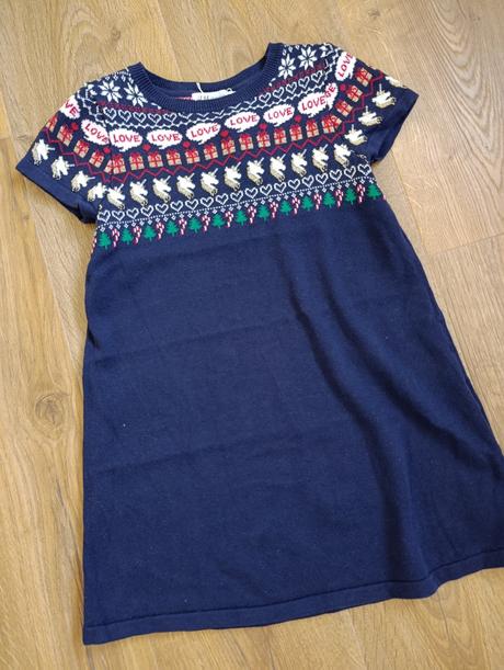 Vianočné pletené šaty (veľkosť 110/116), 110