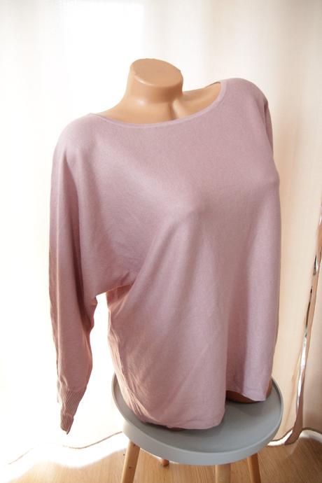 Ružový oversize sveter, l, l