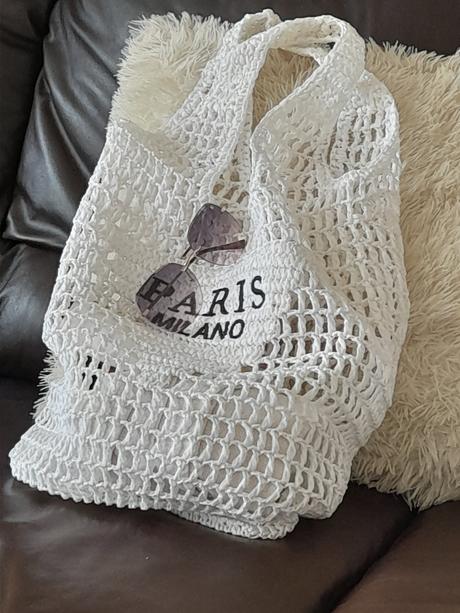 Pletená háčkovaná značková taška paris, 
