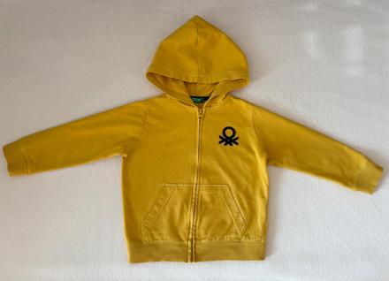 Tepláková mikina na zips benetton horčicová, benetton,104