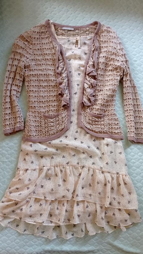 Krásne vintage šaty aj so svetrikom, maslicky, vol, 36