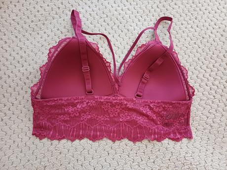 Čipkovaná braletka v burgundy farbe veľ.l, elle,l