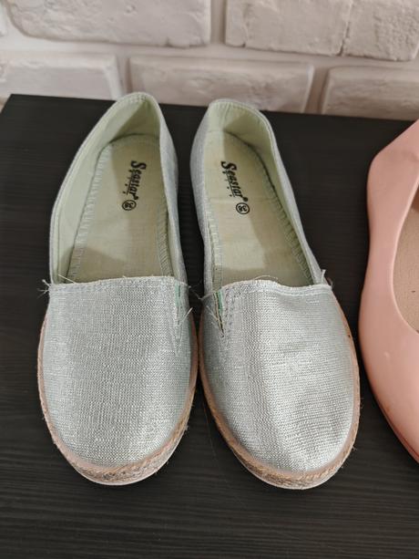 Strieborno jemne mentolove espadrilky 38, 38