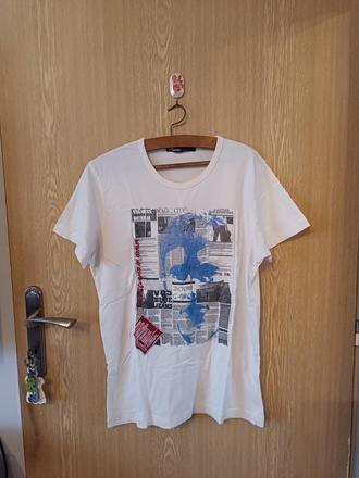 Biele tričko s potlačou, m