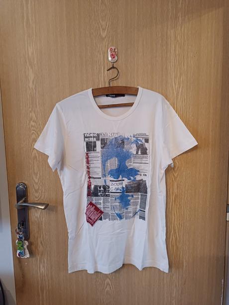 Biele tričko s potlačou, m