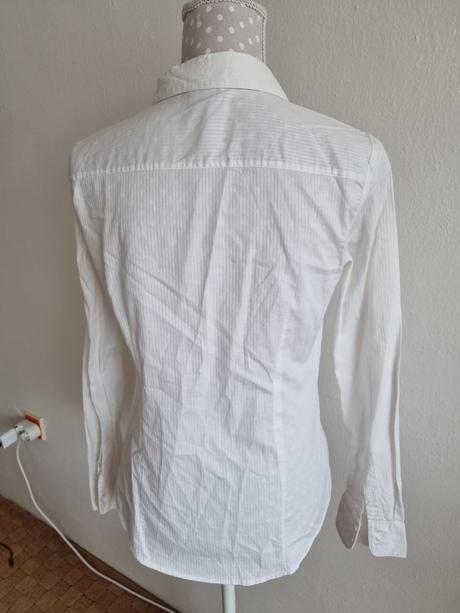 Biela bkuzka s pasikmi hm 38, h&m,38