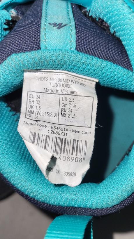 Detská turistická obuv, 34