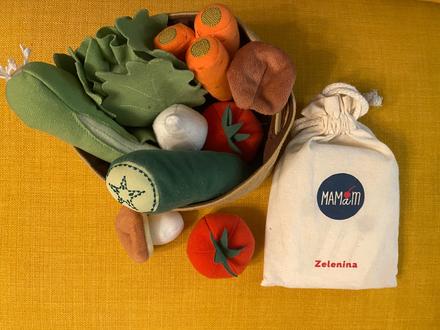 Plyšová zelenina duktig + kartičky zelenina,
