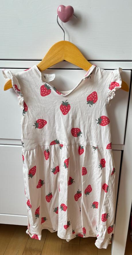 2 bavlnené šaty, žlté a jahodové, 104, h&m,104