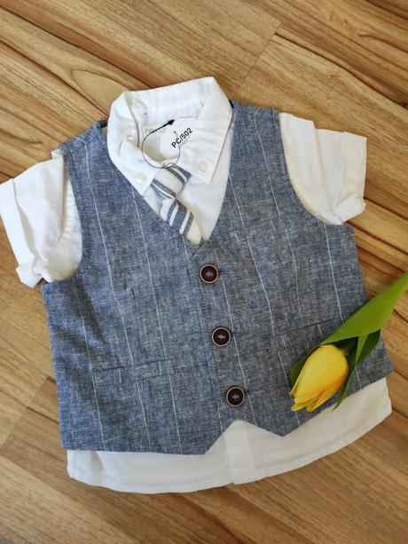 Spoločenský baby set next košeľa s vestou a kravat, next,68