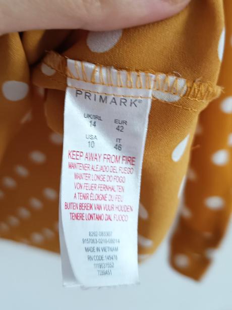 Bodkovaná horčicová blúzka, primark,xl