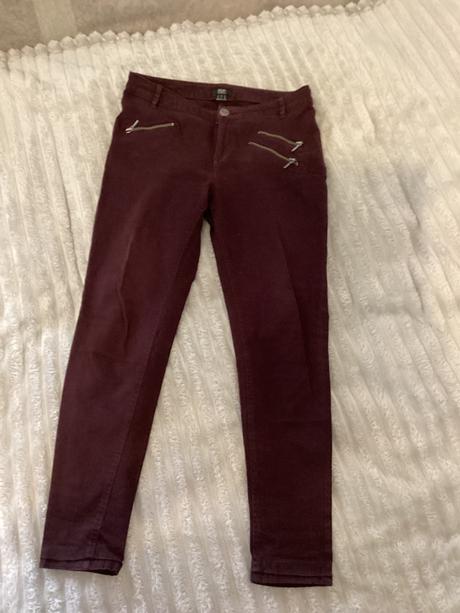 Bordové nohavice, f&f,38