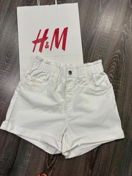 H&m riflove biele kratasy s, h&m,s