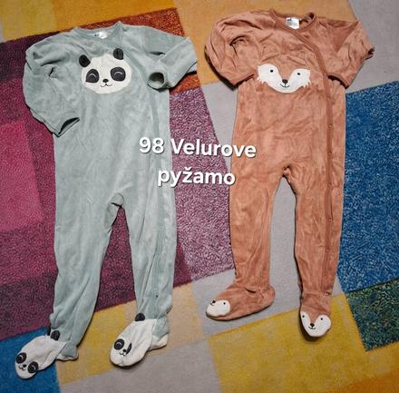 Velurove pyžamo jednodielne / overal na spanie 98, h&m,98