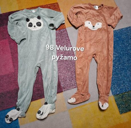 Velurove pyžamo jednodielne / overal na spanie 98, h&m,98