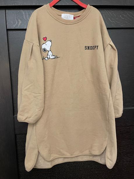 Teplakove šaty snoopy, zara,134
