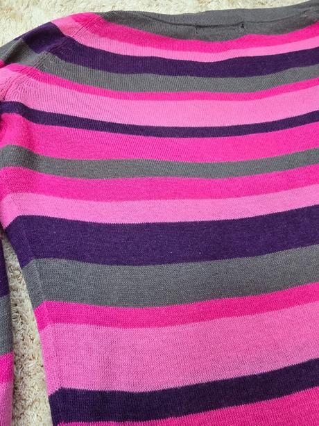 Ruzovy pasikavy svetrik, 36