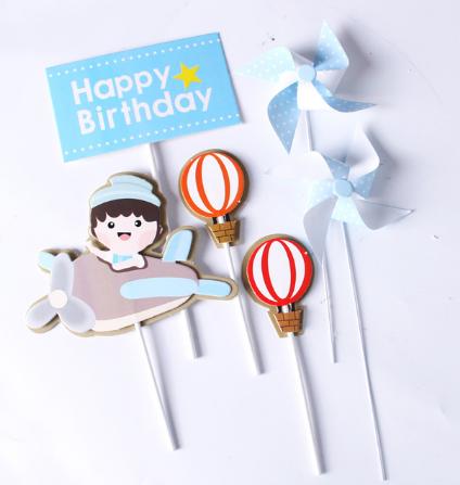 Tortový zápich chlapček lietadlo 01-skladom,tz-215, 