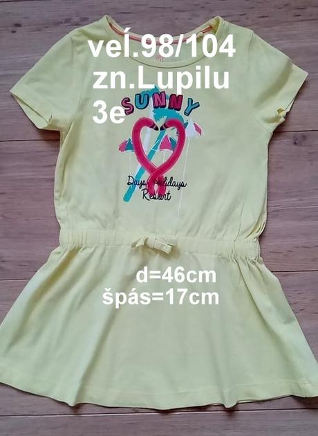 Predám šaty k legínam veĺ.98/104, lupilu,98