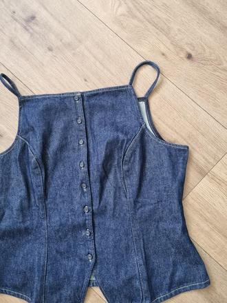 Rifľový top/vesta h&m veľ. 42, h&m,42