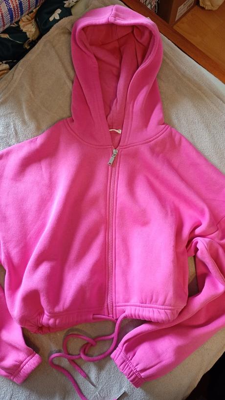 Sexi crop mikina na zips so sťahovaním, m