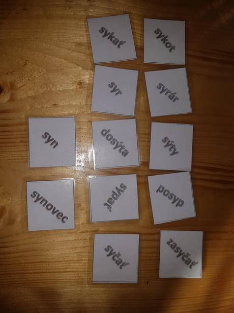 Pexeso na vybrané slová, 