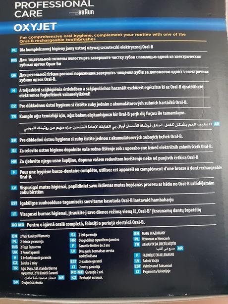 Oral-b oxyjet ústna sprcha na domáce použitie, 