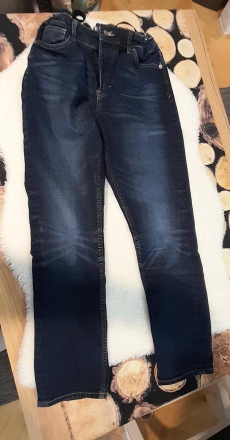 Džínsy rifle skinny fit modré , super strech, h&m,158