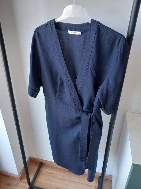 Tmavomodré zavinovacie šaty sissy-boy 36/s, s