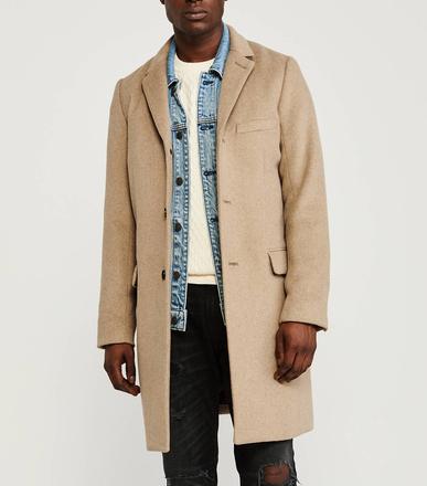 Abercrombie&fitch vlneny kabat hnedy pc 270 eur xl, abercrombie&fitch,xl