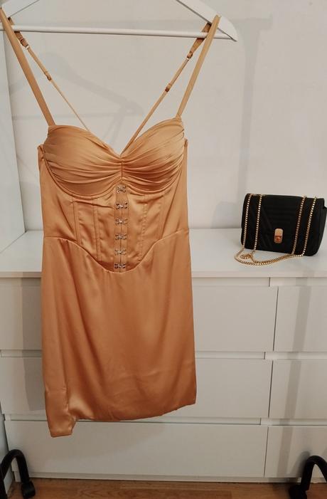 Oh polly saténové korzetové mini šaty, 36