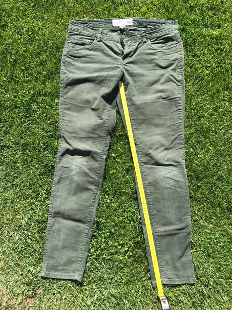 Zelené manchestrové nohavice, h&m,42