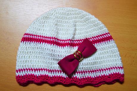 Háčkovaná čiapočka s mašličkou, 50 - 158