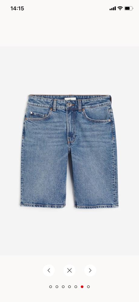 Slim regular denim shorts, h&m,34