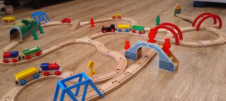 Drevená vláčiková zostava 76 ks, zn.carousel, 