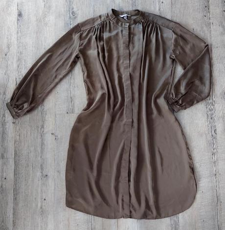 Elegantné khaki šaty, h&m,m