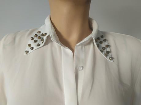 628 biela bluka pekny golier, m