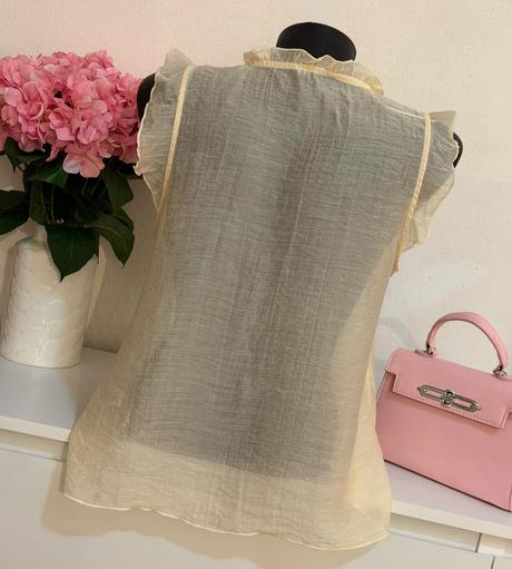 Zara elegantná krémová blúzka s volánmi, zara,s