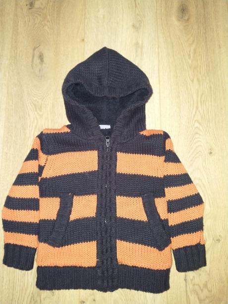 Hrubý sveter na zips, lupilu,86