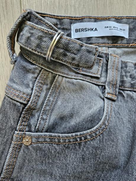 Sivé široké rifle bershka, bershka,32