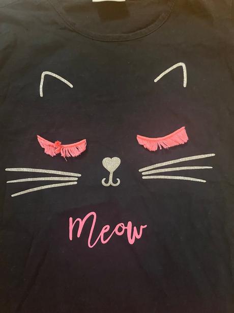 Tričko s mačičkou meow, veľ. 146-152 cm, 146