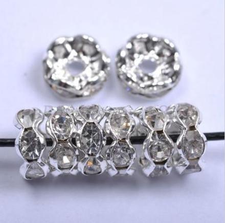 Rondelka so štrasom 8 mm - crystal, 