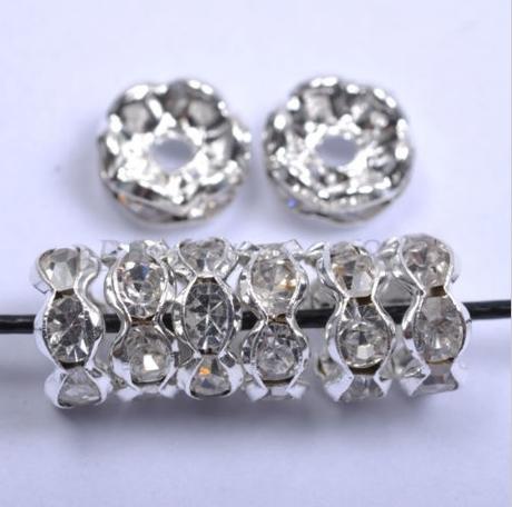 Rondelka so štrasom 8 mm - crystal, 