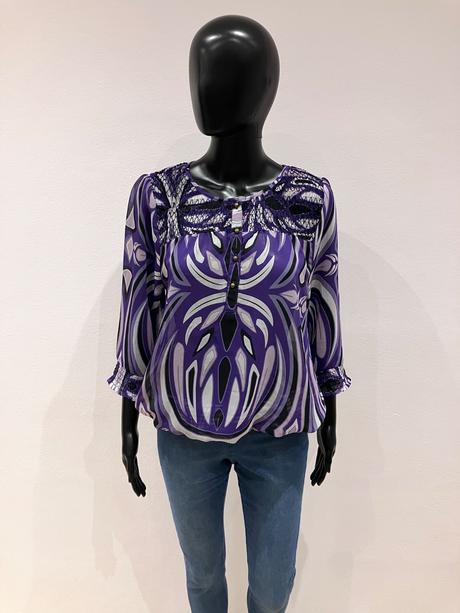 Dámska fialová vzorovaná blúzka s.oliver (m), s.oliver,m