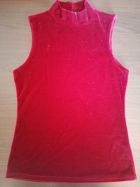 Bordový zamátový top amisu, amisu,xs