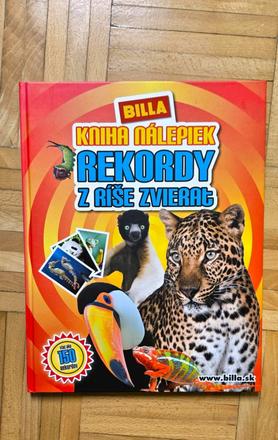 Kniha nálepiek 'rekordy z ríše zvierat', billa,