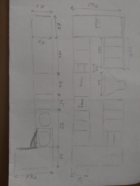 Časť drevenej kuchynskej linky vo vidieckom štýle, 