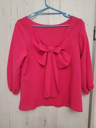 Ružová blúzka s mašľou. veľkosť m., m