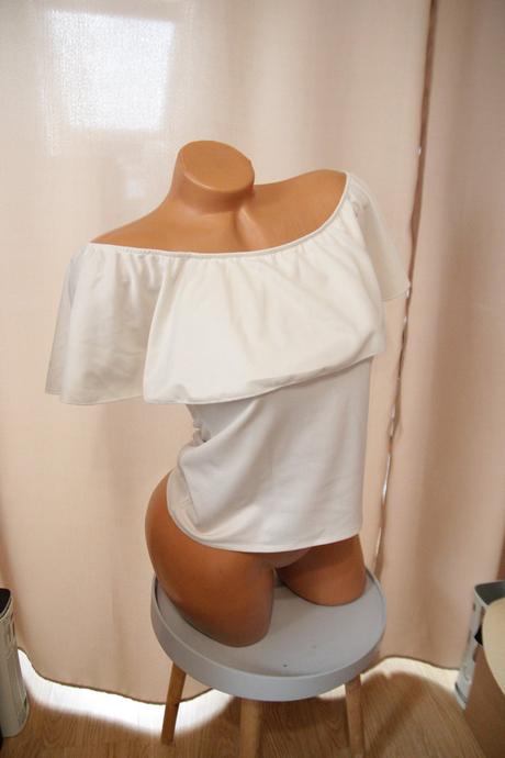 Biely elastický top, s/m, s