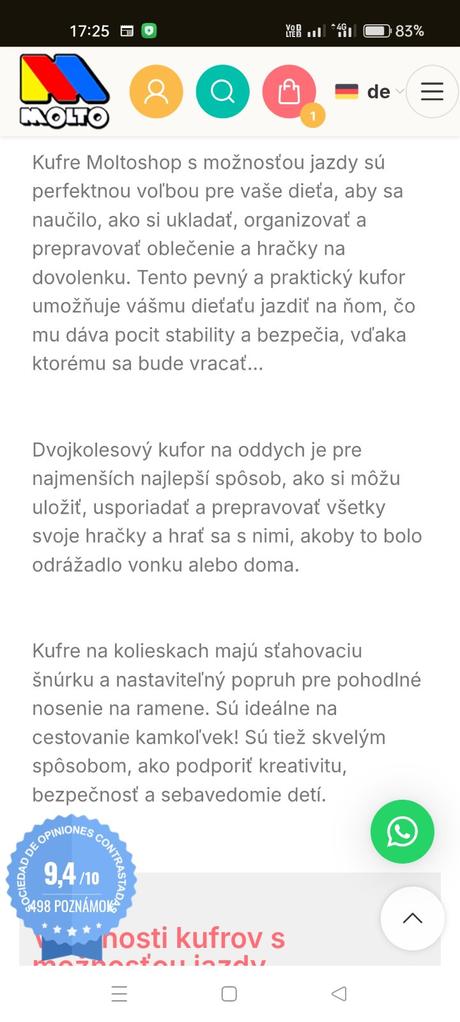 Kolieskový kufor/odrážadlo molto, 